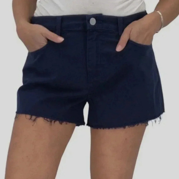 L'AGENCE High Rise Shorts Size 27 Ryland Short Navy Blue Cut Offs size 25 - Picture 1 of 9